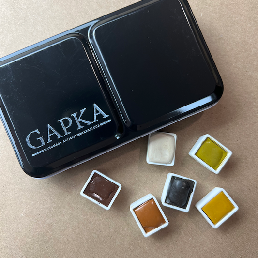 Earth Tones Six Watercolor Set + Tin