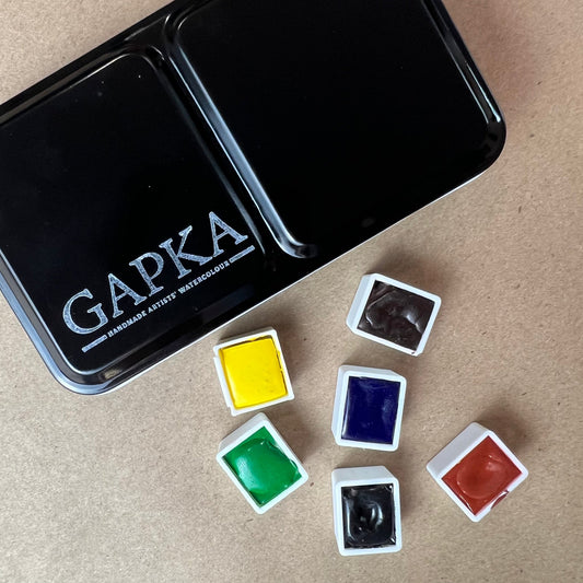 Basic Six Color Watercolor Set + Tin